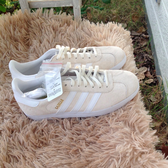 adidas Shoes - Adidas Off white/ White/ Gold Gazelle Sneakers